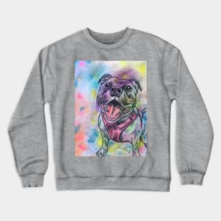 Staffordshire Bull Terrier Rainbow Crewneck Sweatshirt
